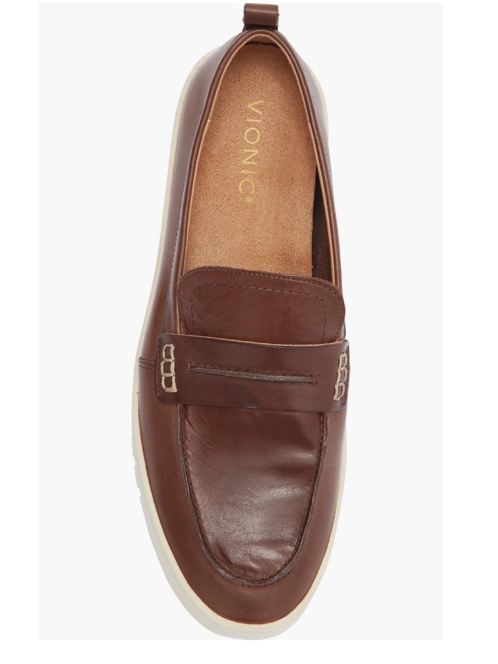 Vionic Chantel Dark Brown Leather Penny Loafer Slip-On Sneaker - Sz 6, Like New - Picture 5 of 15